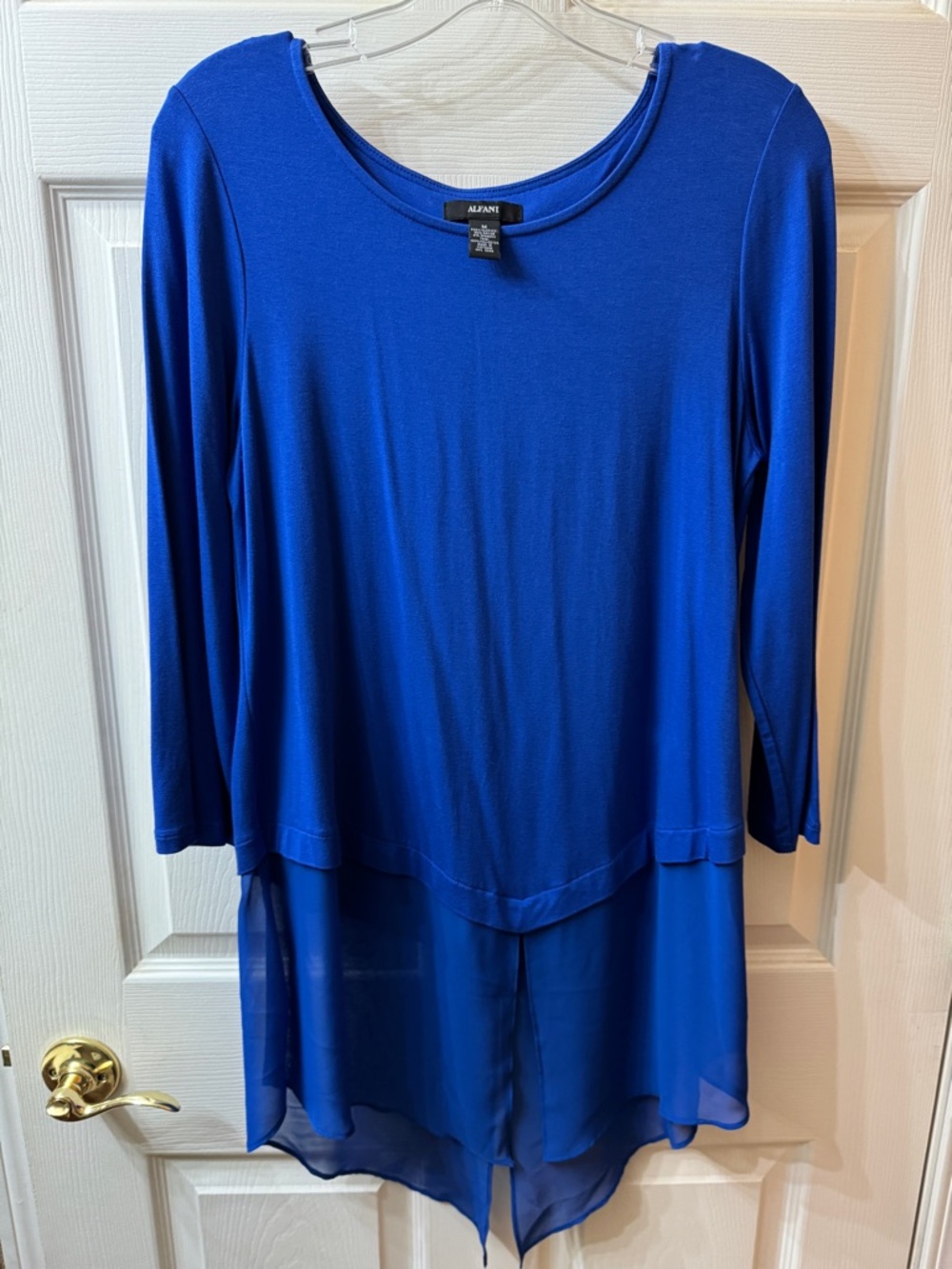 Alfani Cobalt Blue Layered Chiffon Tunic